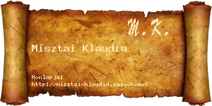 Misztai Klaudia névjegykártya